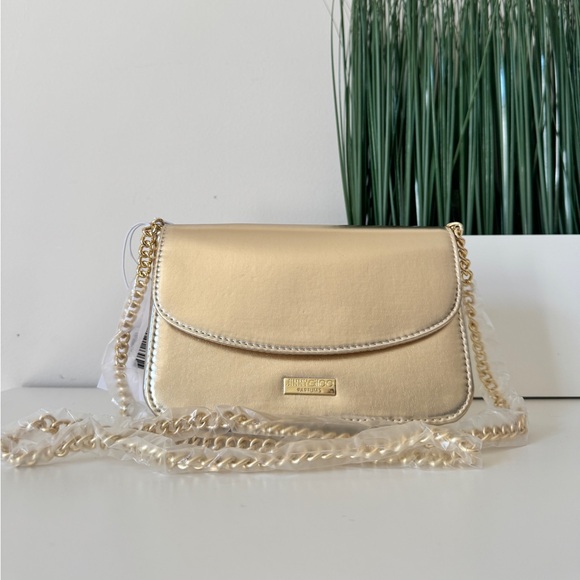 Jimmy Choo Parfums Gold Handbag Purse Crossbody Chain NWT - Picture 1 of 12